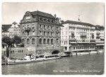 Ansichtskarte 560b Basel. Schiffstation u.Hotel drei Könige (Photo u.Verlag Hans Frey Basel)