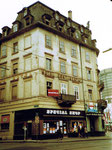 Das Eckhaus des Hotel Continental am Centralbahnplatz Bahnhof SBB Basel, 1975