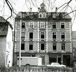 Das Gebäude des ehemaligen ACV (Allgemeiner Consumverein beider Basel) vor dem Abbruch 1962, Foto: Willi Roesen?