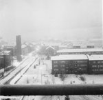 Blick vom 8.Stock des Hochhauses an der Blauenstrasse in Birsfelden am 25.Dezember 1960