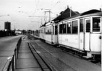 Ein Tramzug der BEB (Bisseck-Bahn)  an der Haltestelle Dreispitz im Jahre 1969