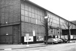MUBA-Halle 6 (ehemalige Sporthalle mit Radrennbahn!) von der Kreuzung Riehenring-Feldbergstrasse aus gesehen, 1980