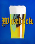 Das Logo der ehemaligen Basler Brauerei Warteck auf einem Emailschild im einstmaligen Restaurant Aeschentor 1980 