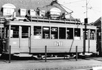 Der Trammotorwagen Be 2/2 Nr. 202 vor dem Depot Dreispitz, 1970. Dieser Motorwagen wurde 1971 an das Verkehrshaus der Schweiz in Luzern übergeben. (siehe nachfolgende Fotos Nr.193 - 202)