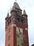 Der Rathaus-Turm mit dem Monumental-Gemäde von Wilhelm Balmer (1856-1922), Baujahr 1900, Foto: 2016