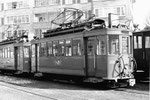 Zwei Trammotorwagen Be 2/2 Nr.208 und Nr.209 auf den Abstellgeleisen hinter dem Depot Wiesenplatz, 1969