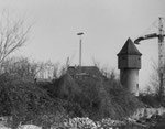 Der schöne Wasserturm beim DB-Güterbahnhof-Areal an der Wiese, 1975