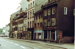 Die Aeschenvorstadt vor Abbruch aller Häuser um 1975 (Verbreiterung der Aeschenvorstadt)