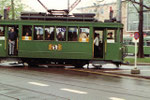 Trammotorwagen Be 2/2 Nr. 167 der Linie 2 an der Kehrschleife während der Mustermesse, 1972