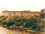 Die Wohnhäuser an der Hochbergerstrasse vor dem BaZ-Neubau im Jahre 1972
