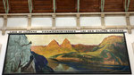 Das Monumentalgemälde Vierwaldstättersee 1927, 5x15m, Bahnhof Basel SBB vom Künstler Ernst Hodel gehört zu den grössten Wandgemälden der Schweiz.
