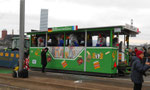 Fasnacht 2016, der Wagen der Grenzwaggis mit dem Sujet «BVB kennt keine Grenzen« Linie 8 nach Weil am Rhein