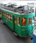 Ansicht von oben auf den Trammotorwagen Be 2/2 Nr.202 im Oktober 2015 