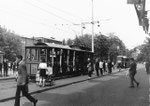 Der Museums-Tramzug Nr.4 an der Haltestelle Mustermesse im Jahre 1972