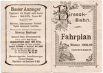 Birseck-Bahn Fahrplan Winter 1908/1909 Vorderseite