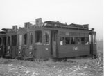 Einige Trammotorwagen der Serie Be2/2 bereit zum Verschrotten, 1972