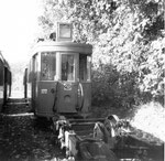 Der Trammotorwagen Be 2/2 Nr. 177 in der Abstellanlage Eglisee, 1971