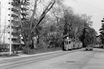 Ein Tramzug der Linie 22 mit zwei Anhängewagen in der St.Alban-Anlage (Die Linie 22 hatte ihren Endpunkt beim Schänzli) 1969