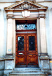 Der schöne Eingang zum Gebäude des Botansichen Gartens an der Schönbeinstrasse, 1983