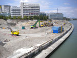 Hier war über 100 Jahre lang der Hafen St.Johann, der erste Rheinhafen Basels, Juli 2011 (an diesem Platz wäre eigentlich ein Krandenkmal angebracht gewesen!!)