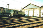 Bahnhof SBB Depotanlagen mit einer Schnellzug-Lokomotive, 1978
