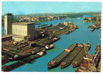 Ansichtskarte 4959 Basel. Kleinhüninger Rheinhafen (Verlag Photoglob AG Zürich- Printed by Orell Füssli SA Zürich)
