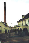 Der Haupteingang an der Badenstrasse der Baseler Stückfärberei (heute Stücki genannt) 1984