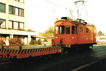 Der Dienstmotorwagen Be 2/2 Nr.2038 während der Fahrt in der Margrethenstrasse, 1982