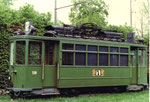 Der Trammotorwagen Be 2/2 Nr. 138 in der Abstellanlage Eglisee, 1972