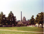 Der Schlachthof Basel mit Blick in die Mülhauserstrasse, 1975