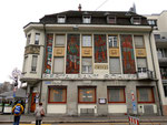 Das Restaurant Schiff an der Dorfstrasse-Hochbergersplatz mit den schönen Wandmalereien von 1927 des Basler Künstlers Burkhard Mangold (1873-1950) 2014