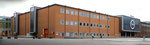 Eckansicht der Rundhofhalle der MUBA (MUstermesse BAsel) Baujahr 1953, Architekt Hans Hofmann (1897-1957)