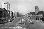 Ansichtskarte 507 g Basel. Badischer Bahnhof und Geigy-Haus (Rückseite der Karte durch aufkleben beschädigt: Verlag & Photo ?)