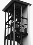 Der Glockenstuhl der Johanneskirche mit total 5 Glocken, 1970