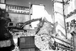 Abbruch der Häuserreihe an der Rebgasse beim Claraplatz, 1985