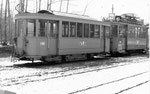 Rangier-Trammotorwagen Be 2/2 Nr. 2016 mit dem Anhängewagen Nr. 1186 auf dem Abstellgeleise Eglisee, 1969