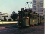 Der Tramzug Be 2/2 Nr. 151 auf der beliebten Linie 24 an einem warmen Sommerabend in der Gärtnerstrasse, Juli 1969