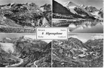 Ansichtskarte 4 Alpenpässe Klausen, Susten, Furka, Gotthard mit Stempel Ospizio (Rud.Suter Oberrieden-ZCH)