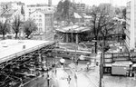 Die Heuwaage während des fortgeschrittenen Viaduktbaus um 1962 
