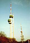 Der neue Chrischona-Fernsehturm im Bau, 1982