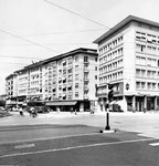 Claraplatz mit Blick in Rebgasse (rechts das Restaurant Fährimaa) 1959