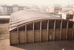 Blick aufs Dach der Basler Halle 8 im Jahre 1975