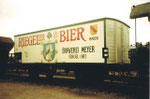 Ein schöner Bierwagen der Brauerei Meyer «Riegeler-Bier», 1975