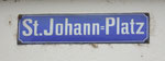 Ein noch altes Strassenschild am St-Johann=Platz im Jahre 1999