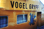 Der Schriftzug und das «Vogel Gryff-Bild» des starken Schleppers «Vogel Gryff«, 1980