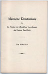 Allg.Dienstordnung öffl.Verwaltung des Kantons Basel-Stadt, 3.Mai 1923