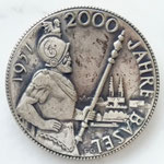 Gedenkmünze anlässlich der Feier «2000 Jahre Basel» im Jahre 1957 (im Besitze von Paul Bachmann)