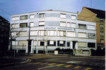 Der markante Rundbau der Firma Cliché-Schwitter an der Allschwilerstrasse, 1975