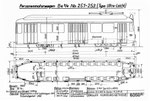 Tram-Motorwagen Be 2/4 Serie 251-253 (Zeichnung BVB)