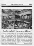 Artikel in der Basler Zeitung, April 1981, Eröffnung Füglistaller, Umbau durch das Atelier Franz Bachmann, Krefeld